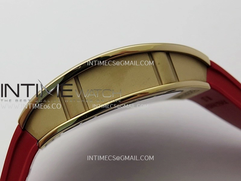 RM07 Paved Diamonds Bezel RG ZF Best Edition Diamonds Skeleton Dial On Red Rubber Strap Asian CRMA2 Clone