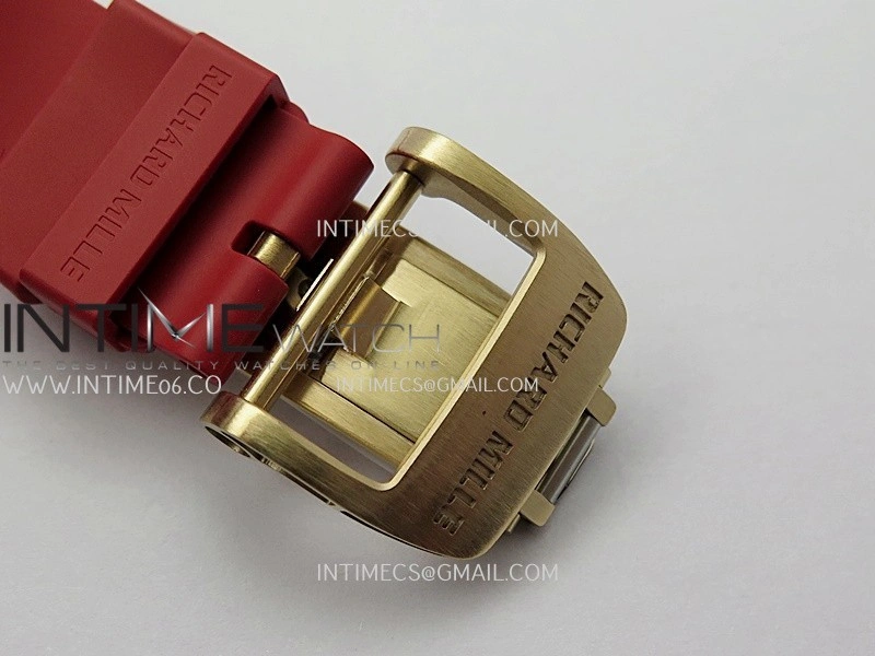 RM07 Paved Diamonds Bezel RG ZF Best Edition Diamonds Skeleton Dial On Red Rubber Strap Asian CRMA2 Clone