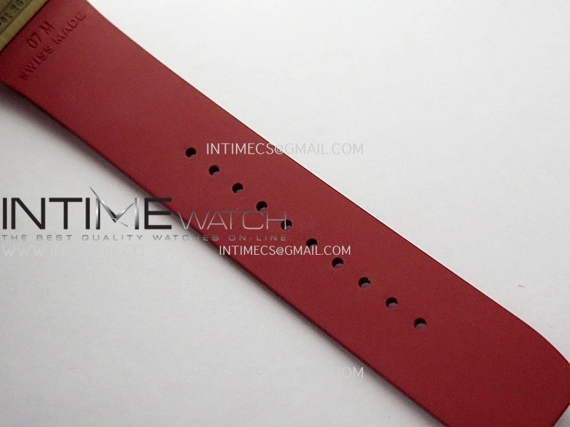 RM07 Paved Diamonds Bezel RG ZF Best Edition Diamonds Skeleton Dial On Red Rubber Strap Asian CRMA2 Clone