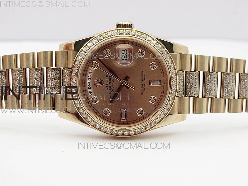 Day-Date 36 128235 RG Crystal BP Best Edition RG Crystal Marker Dial on RG President Bracelet A2836