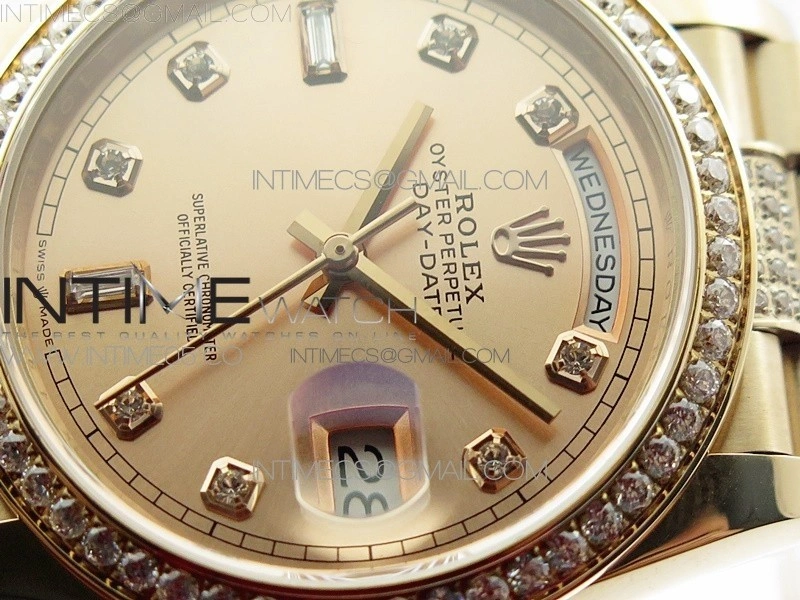 Day-Date 36 128235 RG Crystal BP Best Edition RG Crystal Marker Dial on RG President Bracelet A2836