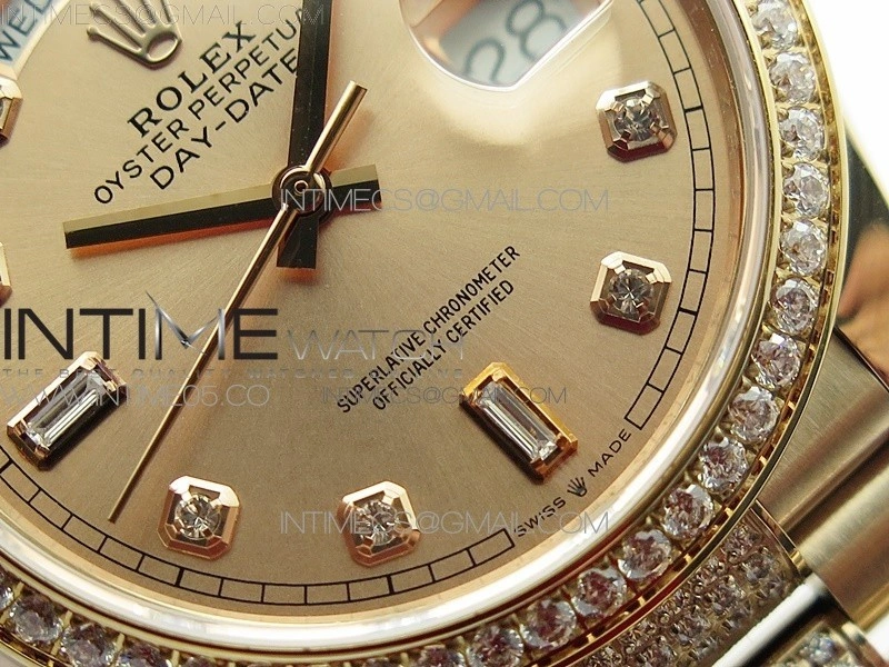 Day-Date 36 128235 RG Crystal BP Best Edition RG Crystal Marker Dial on RG President Bracelet A2836
