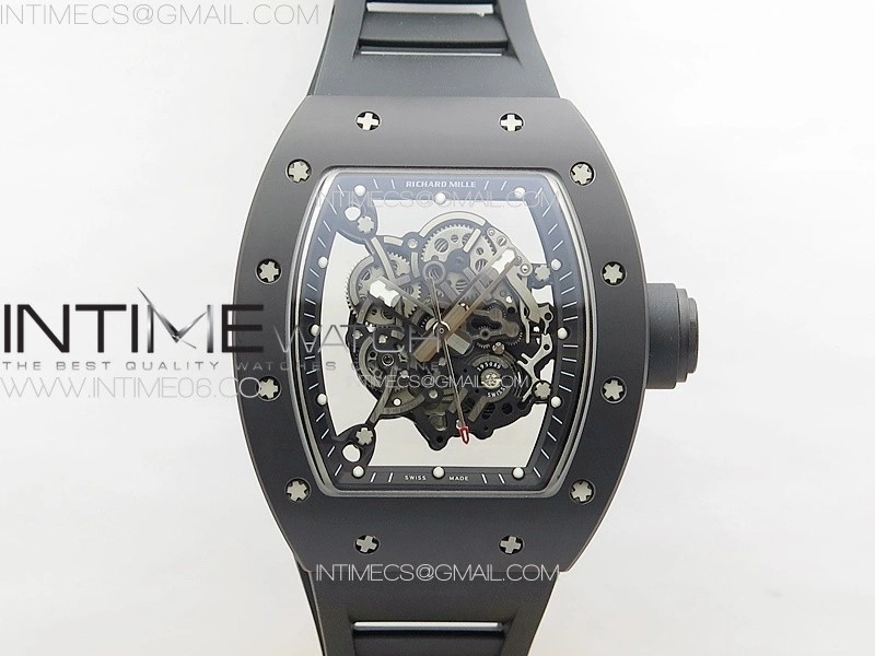 RM055 Real Ceramic Case KUF Best Edition Black Crown on Black Rubber Strap MIYOTA8215