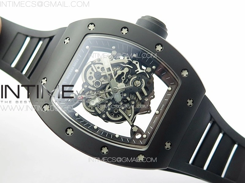 RM055 Real Ceramic Case KUF Best Edition Black Crown on Black Rubber Strap MIYOTA8215