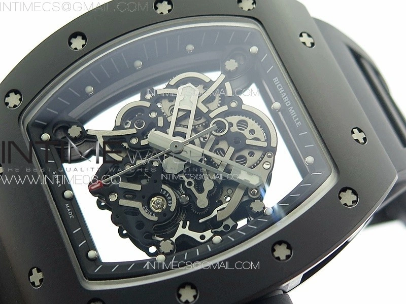 RM055 Real Ceramic Case KUF Best Edition Black Crown on Black Rubber Strap MIYOTA8215
