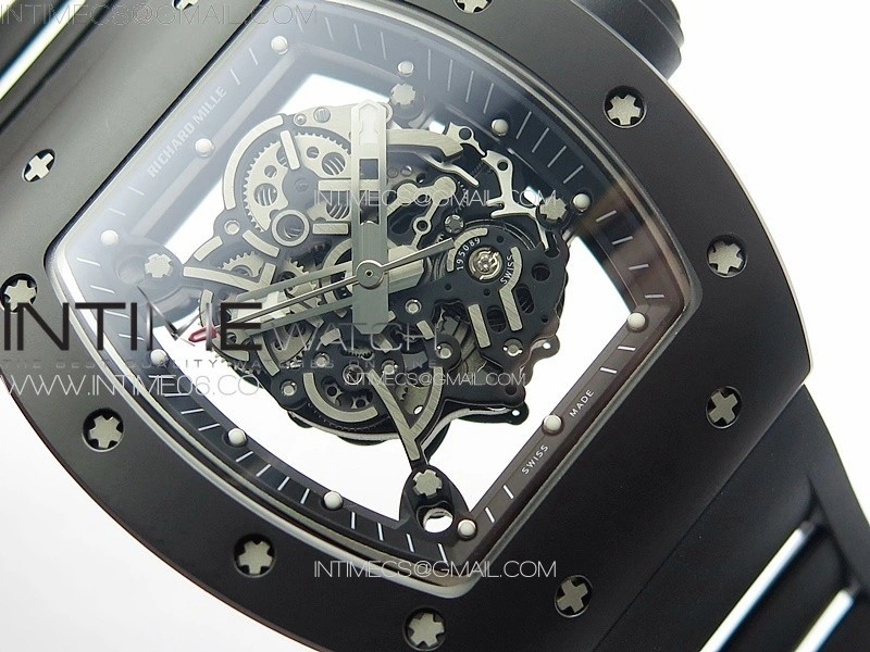 RM055 Real Ceramic Case KUF Best Edition Black Crown on Black Rubber Strap MIYOTA8215