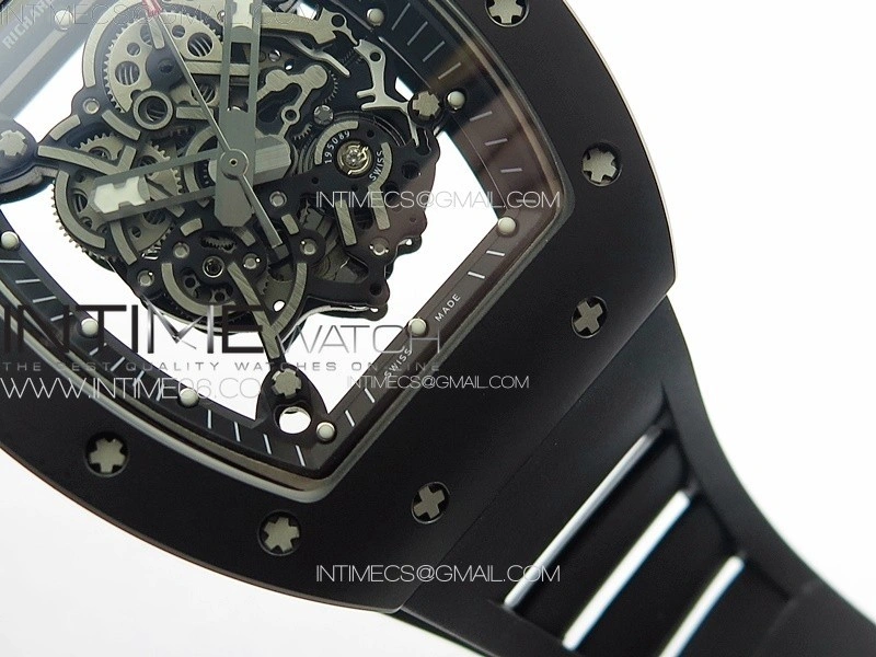 RM055 Real Ceramic Case KUF Best Edition Black Crown on Black Rubber Strap MIYOTA8215