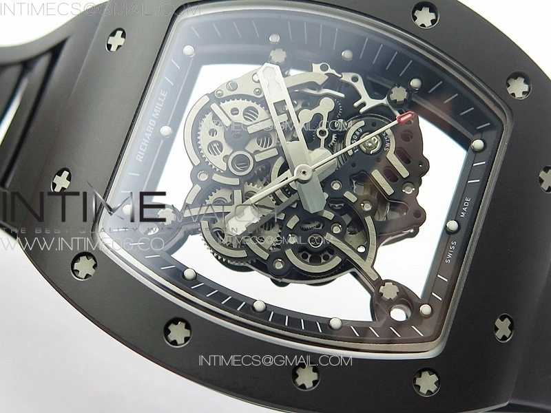 RM055 Real Ceramic Case KUF Best Edition Black Crown on Black Rubber Strap MIYOTA8215