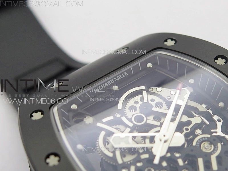 RM055 Real Ceramic Case KUF Best Edition Black Crown on Black Rubber Strap MIYOTA8215