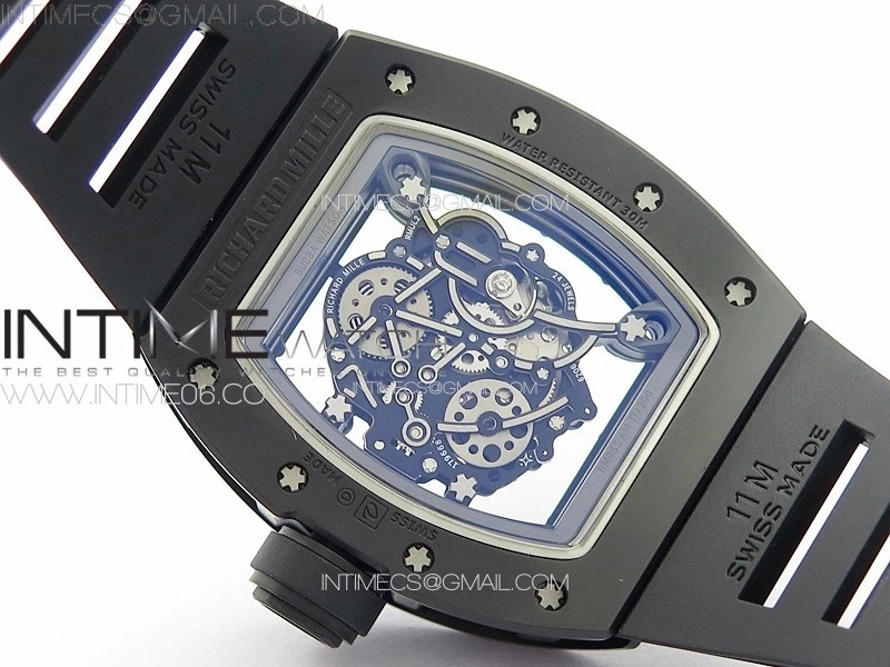 RM055 Real Ceramic Case KUF Best Edition Black Crown on Black Rubber Strap MIYOTA8215