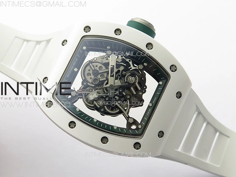 RM055 Real Ceramic Case KUF Best Edition Black Crown on White Rubber Strap MIYOTA8215