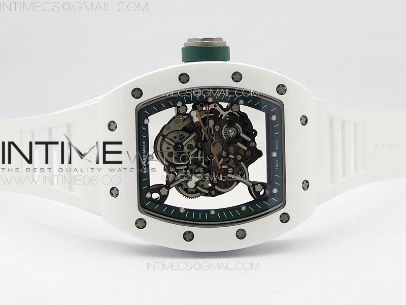 RM055 Real Ceramic Case KUF Best Edition Black Crown on White Rubber Strap MIYOTA8215