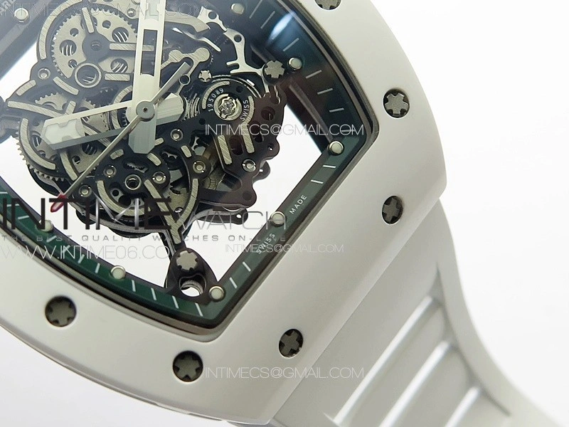 RM055 Real Ceramic Case KUF Best Edition Black Crown on White Rubber Strap MIYOTA8215