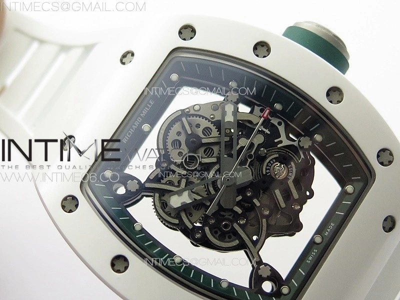 RM055 Real Ceramic Case KUF Best Edition Black Crown on White Rubber Strap MIYOTA8215