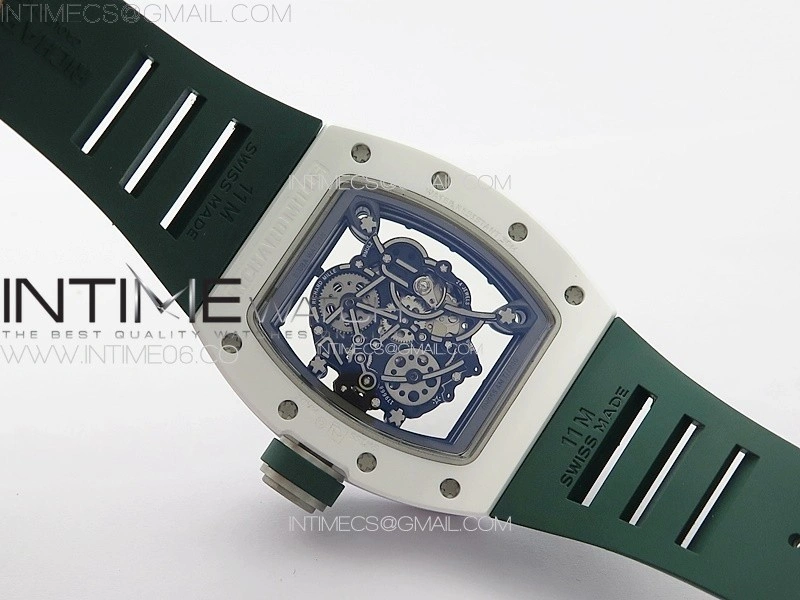 RM055 Real Ceramic Case KUF Best Edition Green Crown on Green Rubber Strap MIYOTA8215
