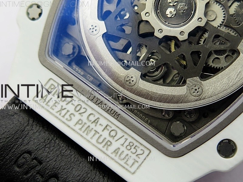 RM67-02 Black Inner Bezel Real White Ceramic 1:1 Best Edition Skeleton Dial On Red Nylon strap CRMA7 Clone