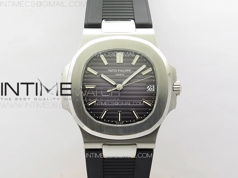Nautilus Jumbo 5711 Super Replication PPF 1:1 Best Edition Gray Textured Dial on Black Rubber Strap PPF324