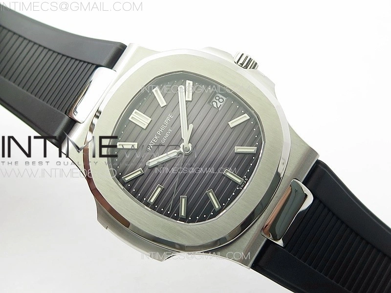 Nautilus Jumbo 5711 Super Replication PPF 1:1 Best Edition Gray Textured Dial on Black Rubber Strap PPF324