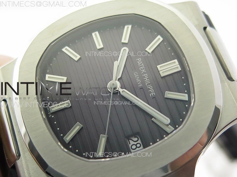 Nautilus Jumbo 5711 Super Replication PPF 1:1 Best Edition Gray Textured Dial on Black Rubber Strap PPF324