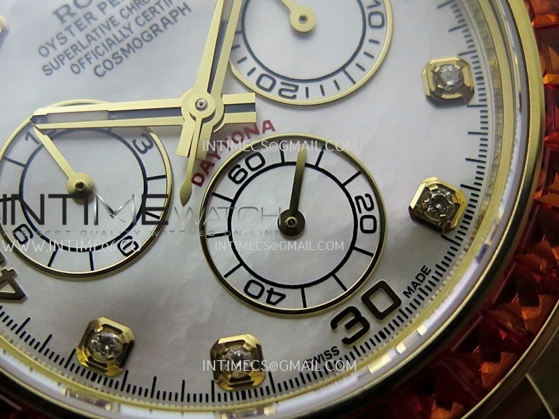 Daytona 116578 SACO "Orange Sapphire" SONIC 1:1 Best Edition White MOP Dial On RG Bracelet SA4130