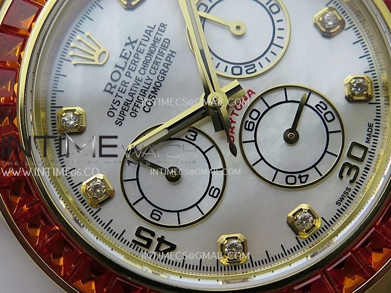 Daytona 116578 SACO "Orange Sapphire" SONIC 1:1 Best Edition White MOP Dial On RG Bracelet SA4130