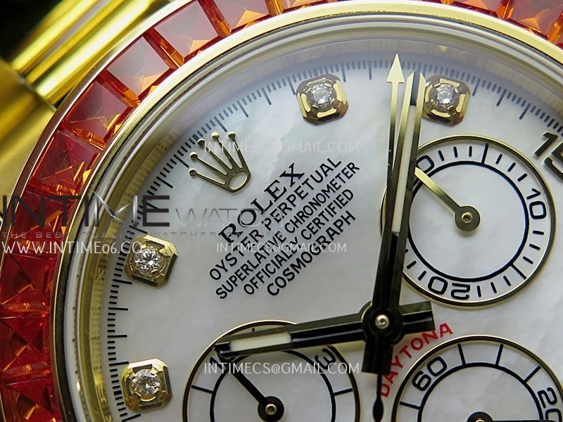 Daytona 116578 SACO "Orange Sapphire" SONIC 1:1 Best Edition White MOP Dial On RG Bracelet SA4130