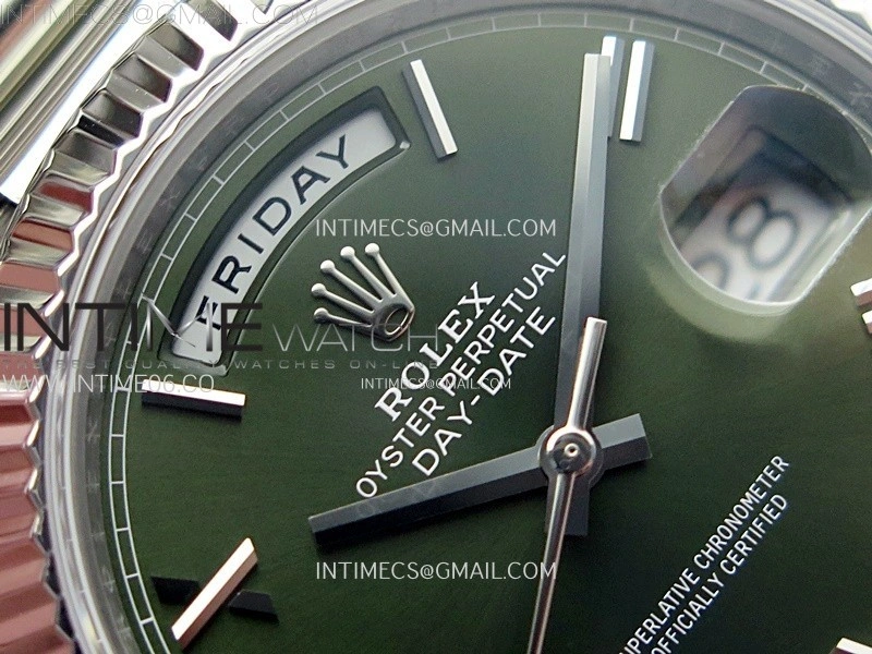 Day Date 228236 40mm 904L SS 1:1 AR+F Best Edition Green Dial Roman Markers on SS President Bracelet SA3255