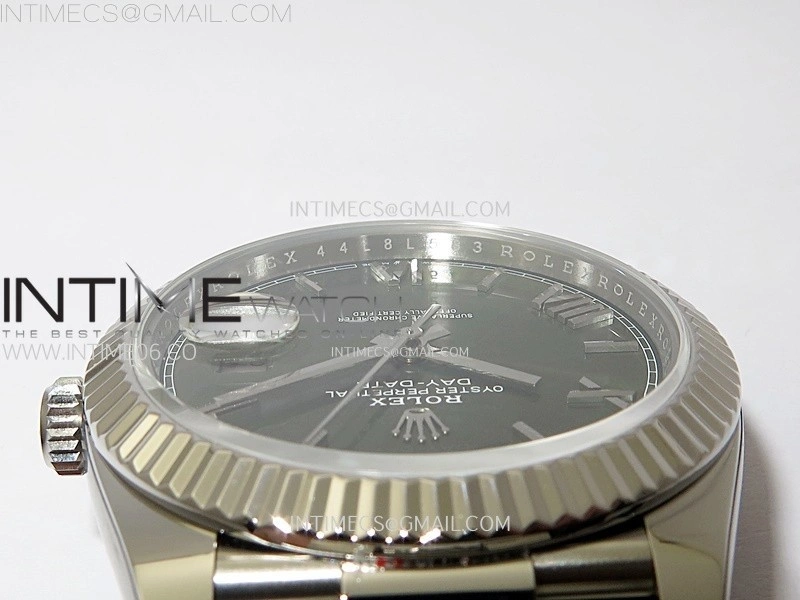 Day Date 228236 40mm 904L SS 1:1 AR+F Best Edition Green Dial Roman Markers on SS President Bracelet SA3255