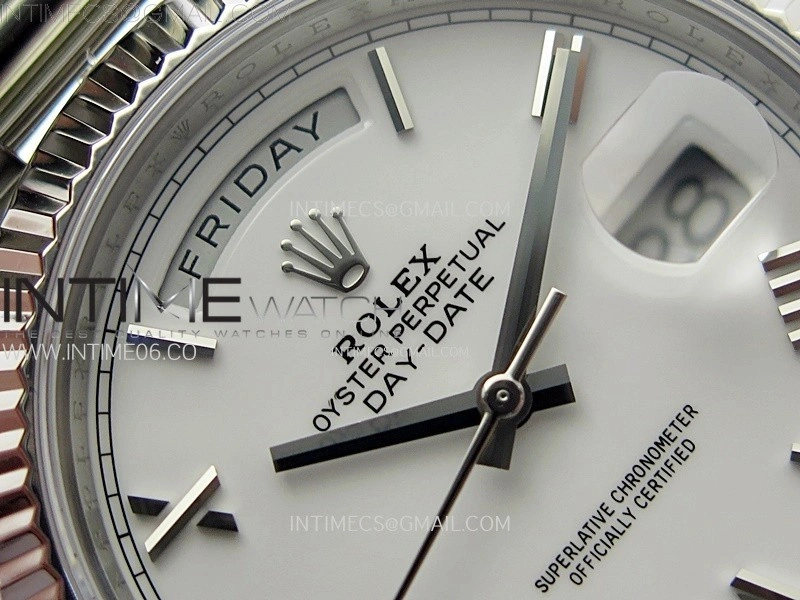Day Date 228236 40mm 904L SS 1:1 AR+F Best Edition White Dial Roman Markers on SS President Bracelet SA3255