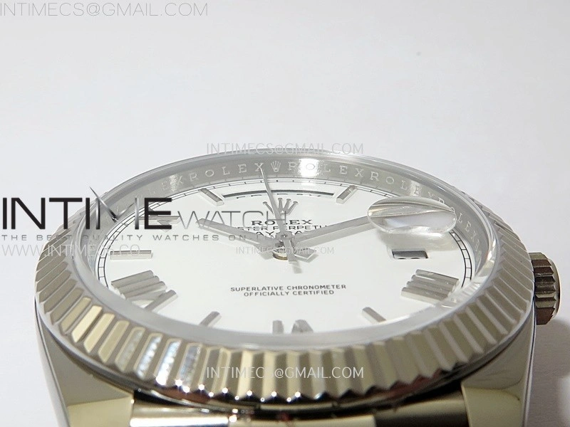 Day Date 228236 40mm 904L SS 1:1 AR+F Best Edition White Dial Roman Markers on SS President Bracelet SA3255