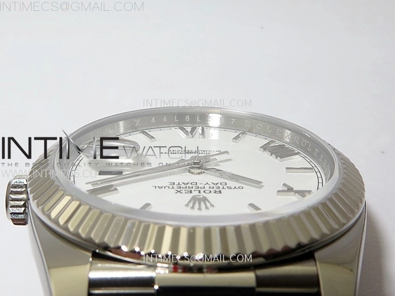 Day Date 228236 40mm 904L SS 1:1 AR+F Best Edition White Dial Roman Markers on SS President Bracelet SA3255
