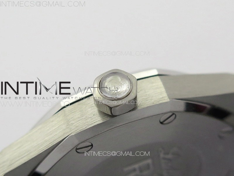 Lady Royal Oak 33mm 67620ST SS APSF 1:1 Best Edition Black Textured Dial on Black Leather Strap RONDA Quartz
