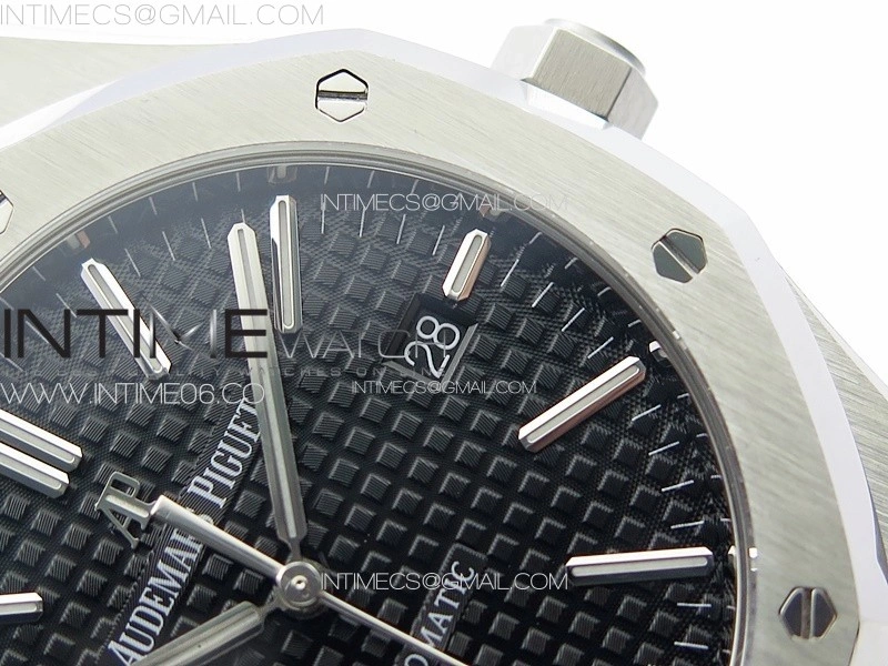Royal Oak 41mm 15400 SS APSF 1:1 Best Edition Black Textured Dial on SS Bracelet A3120 Super Clone V3