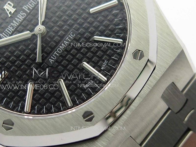 Royal Oak 41mm 15400 SS APSF 1:1 Best Edition Black Textured Dial on SS Bracelet A3120 Super Clone V3