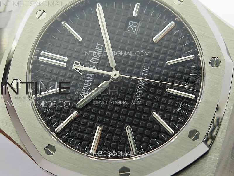 Royal Oak 41mm 15400 SS APSF 1:1 Best Edition Black Textured Dial on SS Bracelet A3120 Super Clone V3