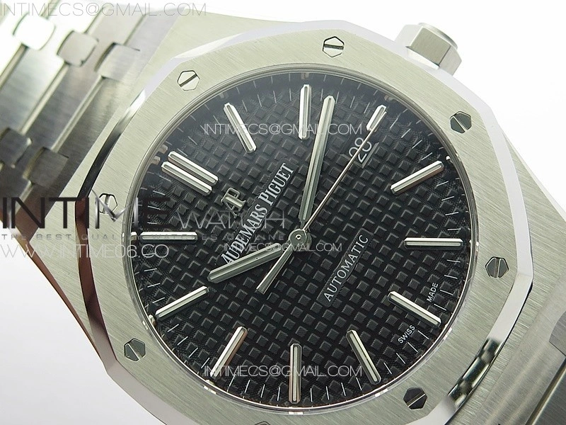Royal Oak 41mm 15400 SS APSF 1:1 Best Edition Black Textured Dial on SS Bracelet A3120 Super Clone V3