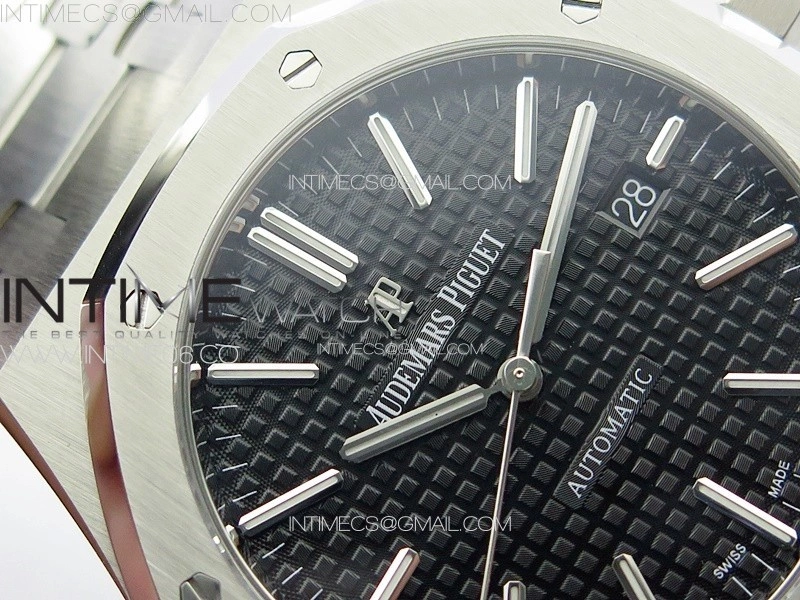 Royal Oak 41mm 15400 SS APSF 1:1 Best Edition Black Textured Dial on SS Bracelet A3120 Super Clone V3