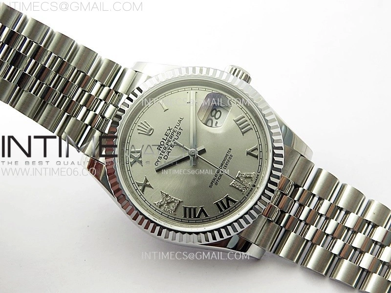 DateJust 36MM 126234 SS APSF 1:1 Best Edition Silver Dial Roman Markers on SS Jubilee Bracelet SA3235