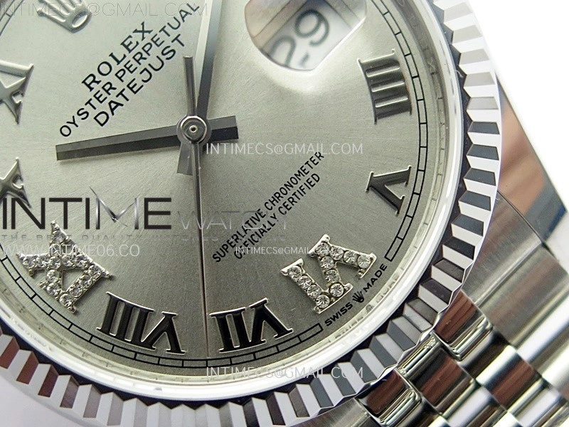 DateJust 36MM 126234 SS APSF 1:1 Best Edition Silver Dial Roman Markers on SS Jubilee Bracelet SA3235