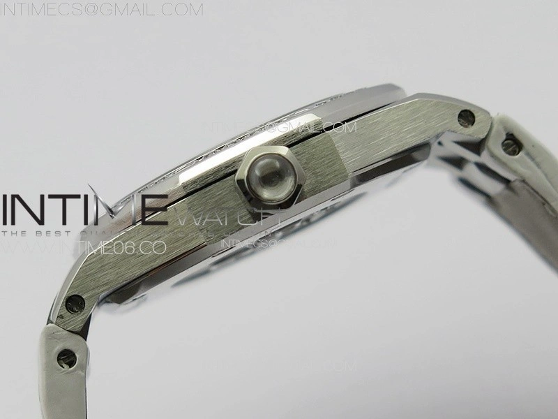 Lady Royal Oak 33mm 67620ST SS APSF 1:1 Best Edition White Textured Dial on White Leather Strap RONDA Quartz