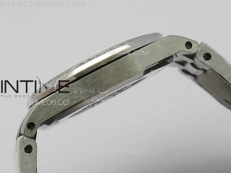 Lady Royal Oak 33mm 67620ST SS APSF 1:1 Best Edition White Textured Dial on White Leather Strap RONDA Quartz