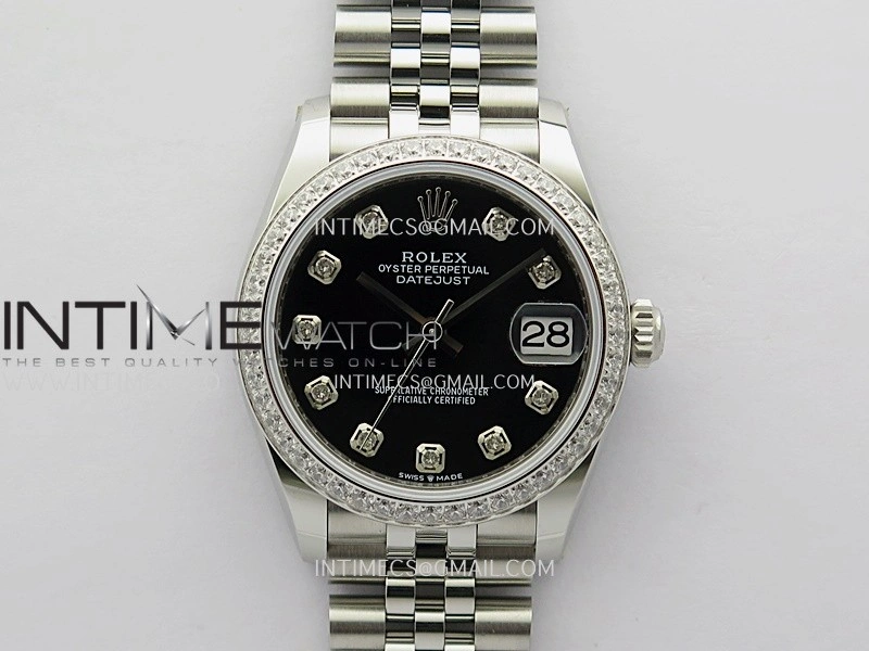 DateJust 31mm 904L SS AR+F Best Edition Black Dial Diamond Marker On 904L SS Jubilee Bracelet A2236