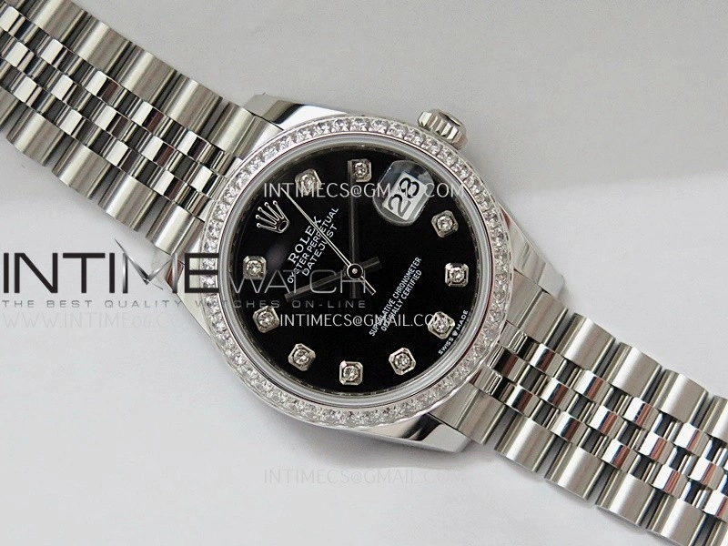 DateJust 31mm 904L SS AR+F Best Edition Black Dial Diamond Marker On 904L SS Jubilee Bracelet A2236