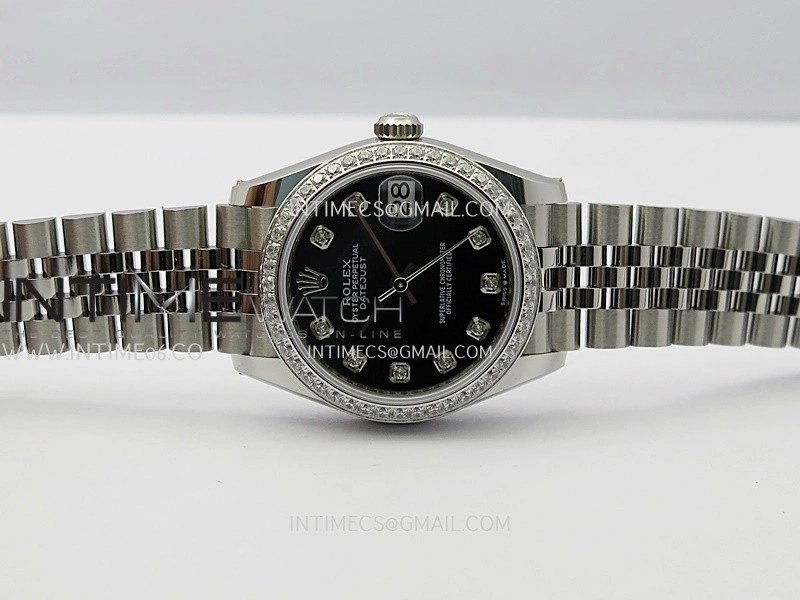 DateJust 31mm 904L SS AR+F Best Edition Black Dial Diamond Marker On 904L SS Jubilee Bracelet A2236