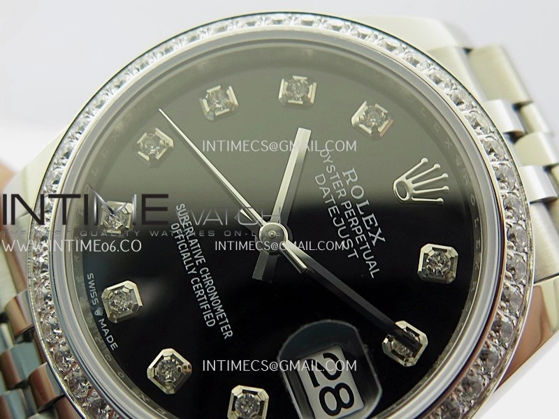 DateJust 31mm 904L SS AR+F Best Edition Black Dial Diamond Marker On 904L SS Jubilee Bracelet A2236
