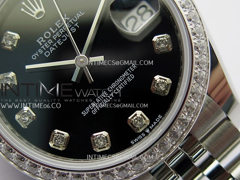 DateJust 31mm 904L SS AR+F Best Edition Black Dial Diamond Marker On 904L SS Jubilee Bracelet A2236
