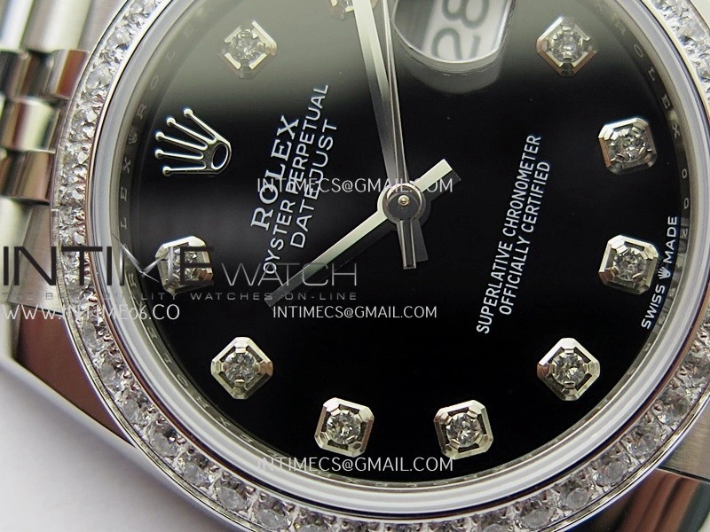 DateJust 31mm 904L SS AR+F Best Edition Black Dial Diamond Marker On 904L SS Jubilee Bracelet A2236