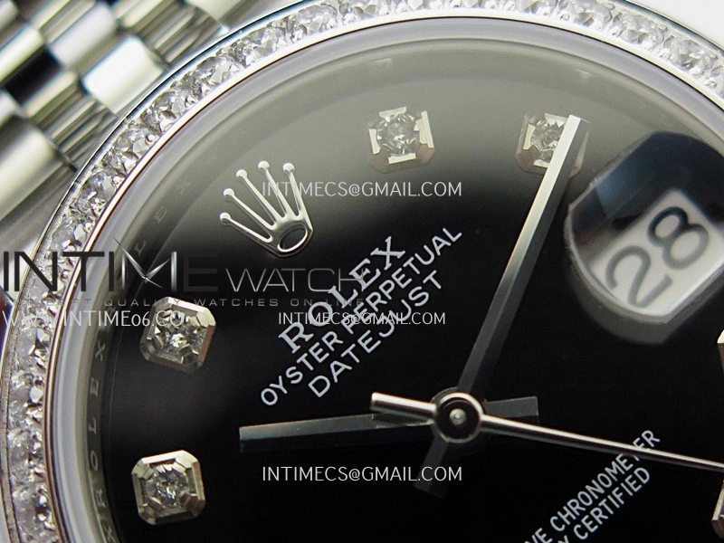 DateJust 31mm 904L SS AR+F Best Edition Black Dial Diamond Marker On 904L SS Jubilee Bracelet A2236