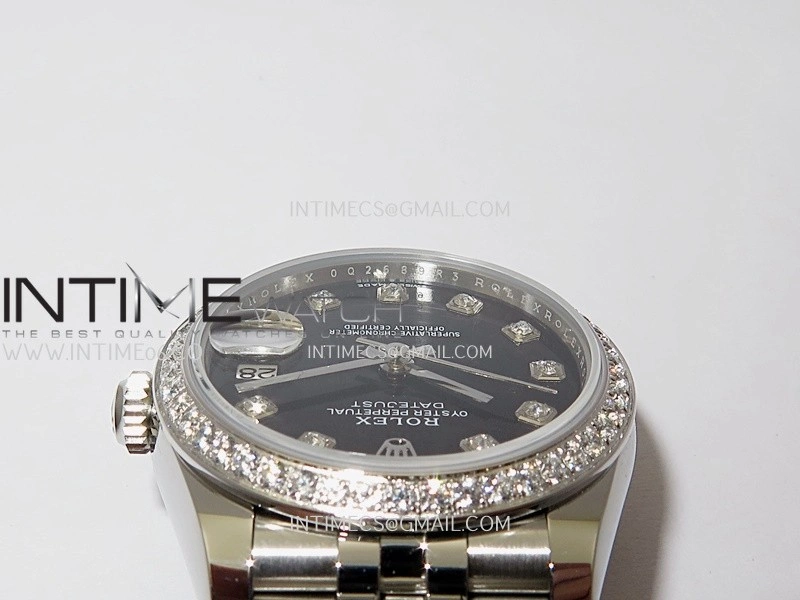 DateJust 31mm 904L SS AR+F Best Edition Black Dial Diamond Marker On 904L SS Jubilee Bracelet A2236