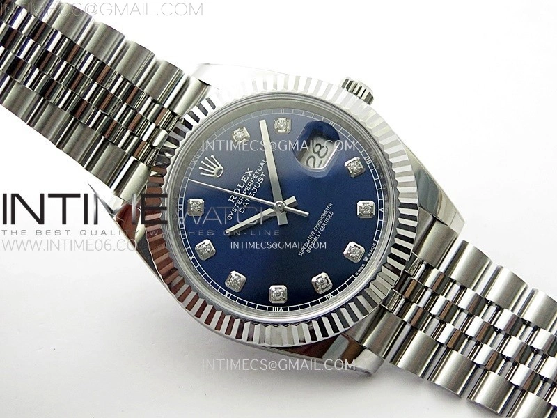 DateJust 41mm 126334 904 SS AR+F V2 1:1 Best Edition Blue Dial Diamonds Markers on Jubilee Bracelet DD3235